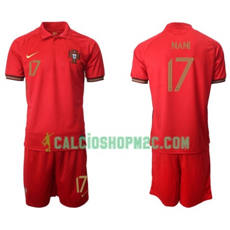 Portogallo Nani 17 Bambino Maglia Prima Euro 2020 Manica Corta (+ Pantaloncini)